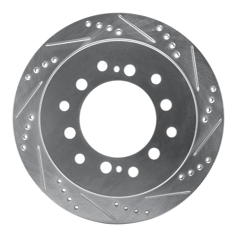 R1 01-09 Lexus GX470 Rear Right Drilled & Slotted Silver Brake Rotor-Brake Rotors - Slot & Drilled-Grocery Getter Performance