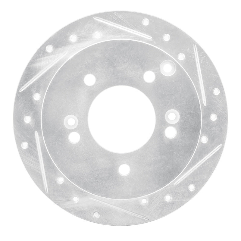 R1 01-10 Hyundai TUCSON Rear Right Drilled & Slotted Silver Brake Rotor-Brake Rotors - Slot & Drilled-Grocery Getter Performance