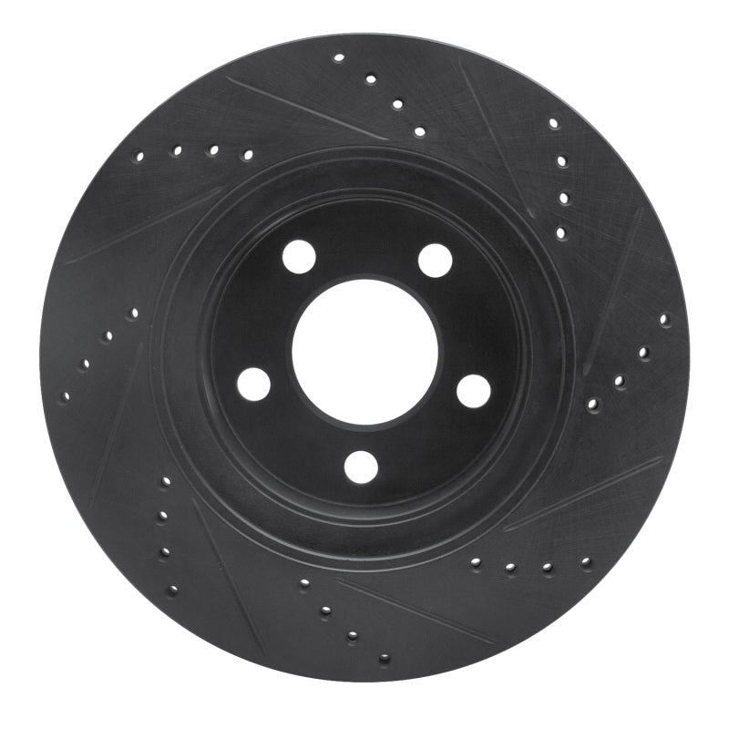 R1 01-11 Ford Ranger (USA/Canada) Front Left Drilled & Slotted Black Brake Rotor-Brake Rotors - Slot & Drilled-Grocery Getter Performance