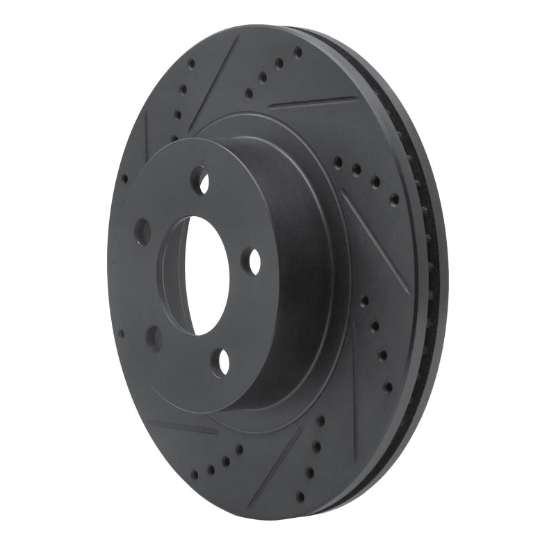 R1 01-11 Ford Ranger (USA/Canada) Front Left Drilled & Slotted Black Brake Rotor-Brake Rotors - Slot & Drilled-Grocery Getter Performance