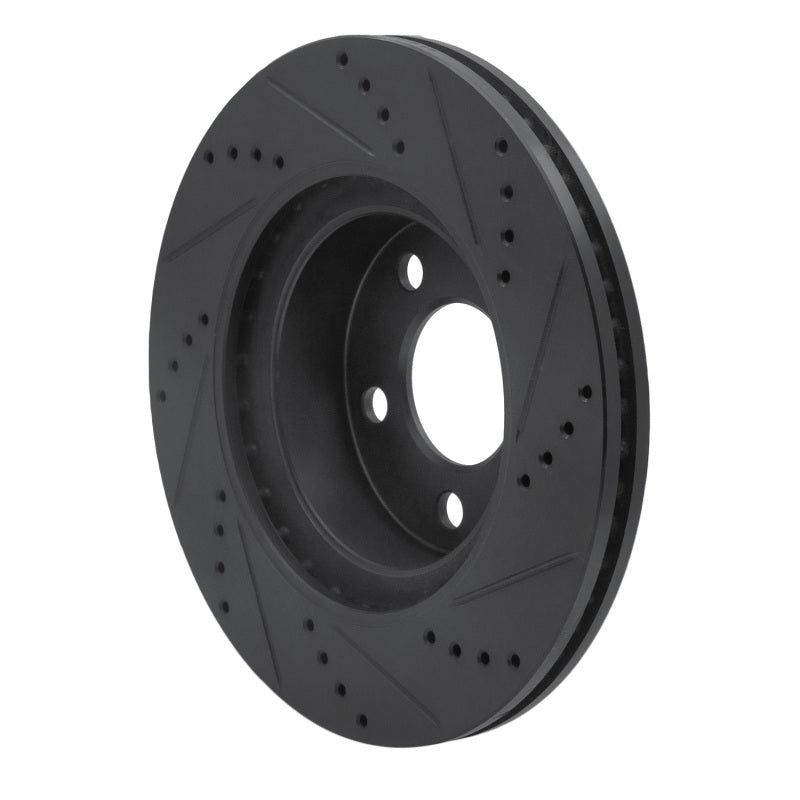 R1 01-11 Ford Ranger (USA/Canada) Front Left Drilled & Slotted Black Brake Rotor-Brake Rotors - Slot & Drilled-Grocery Getter Performance