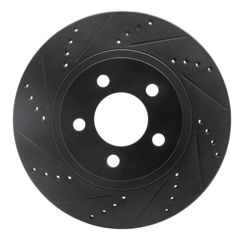 R1 01-11 Ford Ranger (USA/Canada) Front Left Drilled & Slotted Black Brake Rotor-Brake Rotors - Slot & Drilled-Grocery Getter Performance