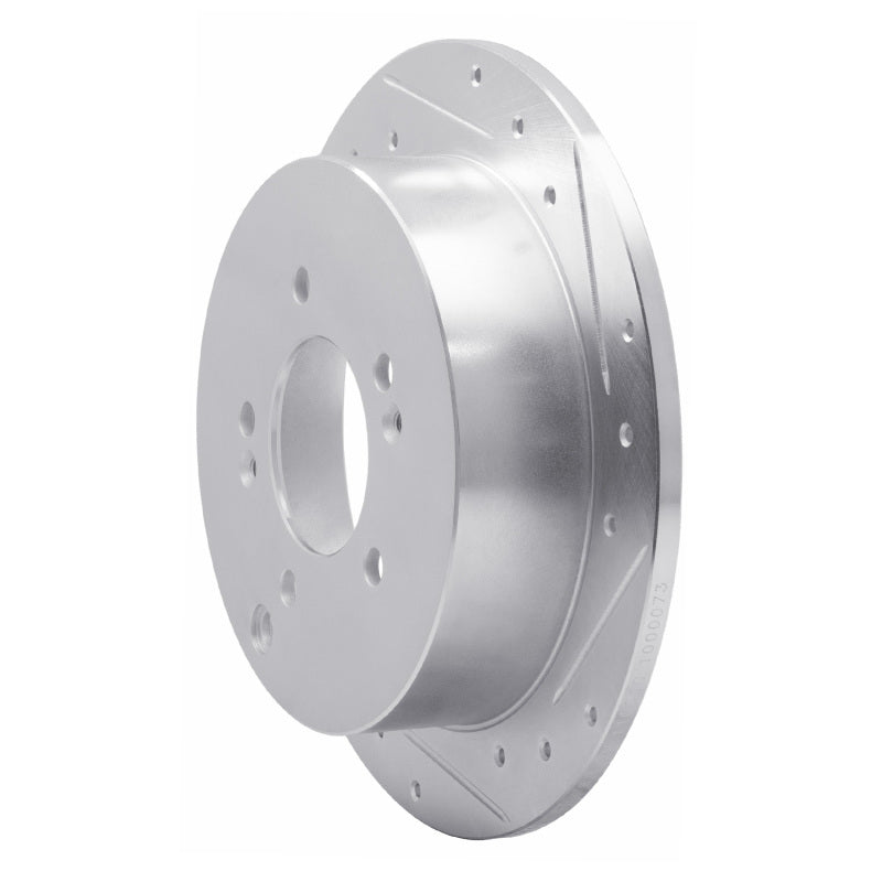 R1 01-16 Hyundai Santa Fe Rear Right Drilled & Slotted Silver Brake Rotor-Brake Rotors - Slot & Drilled-Grocery Getter Performance