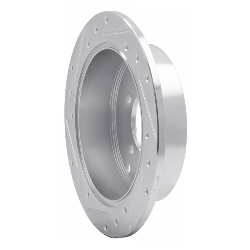 R1 01-16 Hyundai Santa Fe Rear Right Drilled & Slotted Silver Brake Rotor-Brake Rotors - Slot & Drilled-Grocery Getter Performance
