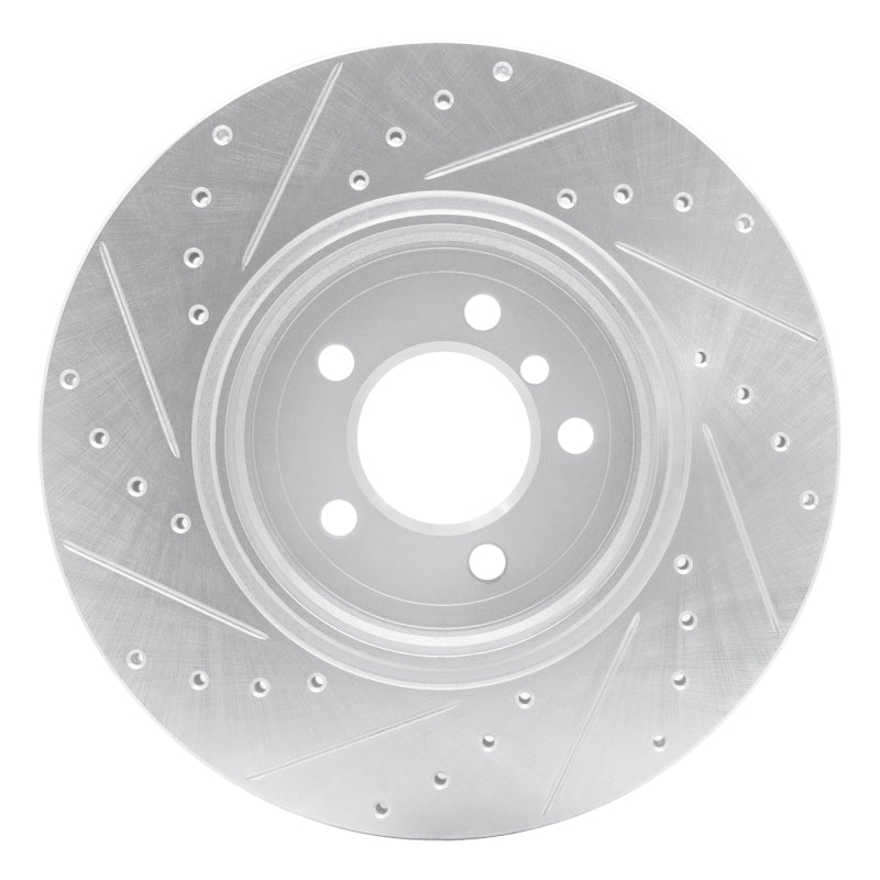 R1 02-05 BMW 760I Rear Right Drilled & Slotted Silver Brake Rotor-Brake Rotors - Slot & Drilled-Grocery Getter Performance