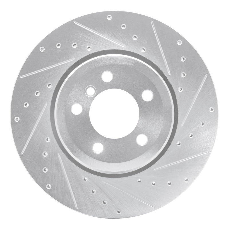 R1 02-05 BMW 760I Rear Right Drilled & Slotted Silver Brake Rotor-Brake Rotors - Slot & Drilled-Grocery Getter Performance