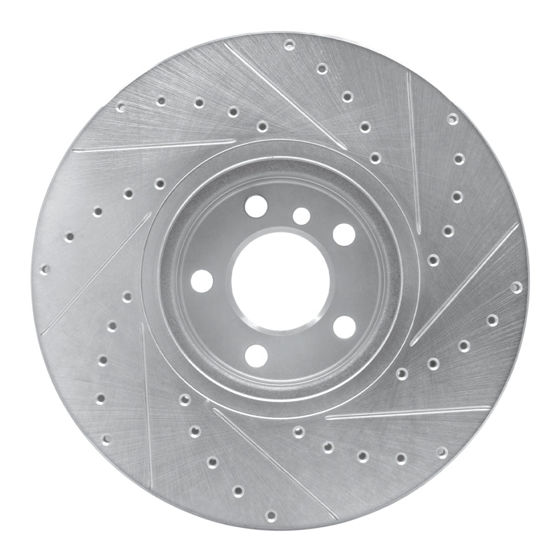 R1 02-06 BMW X5 Front Left Drilled & Slotted Silver Brake Rotor-Brake Rotors - Slot & Drilled-Grocery Getter Performance