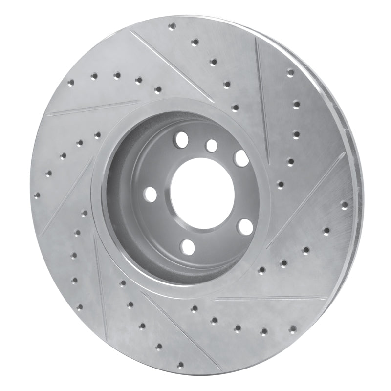 R1 02-06 BMW X5 Front Left Drilled & Slotted Silver Brake Rotor-Brake Rotors - Slot & Drilled-Grocery Getter Performance