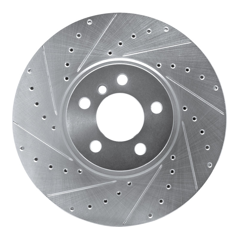 R1 02-06 BMW X5 Front Left Drilled & Slotted Silver Brake Rotor-Brake Rotors - Slot & Drilled-Grocery Getter Performance