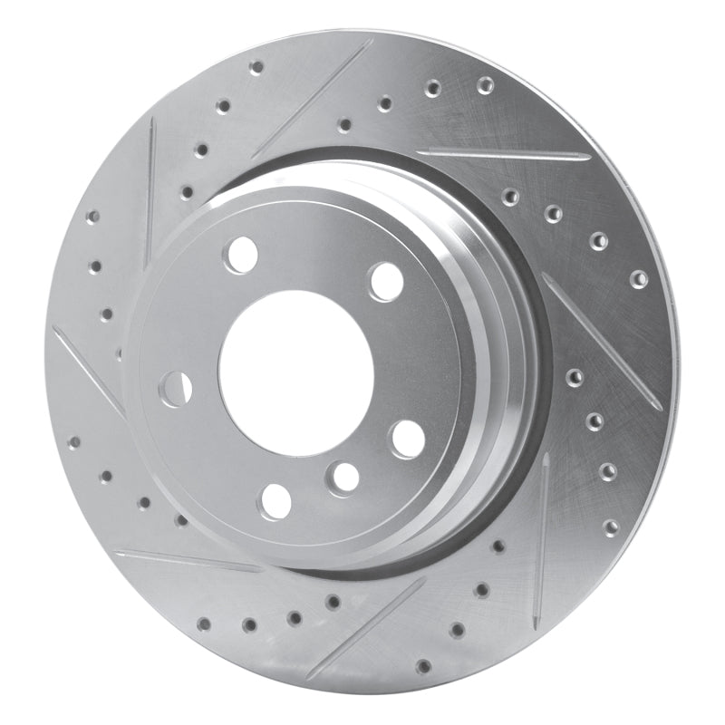 R1 02-06 BMW X5 Rear Left Drilled & Slotted Silver Brake Rotor-Brake Rotors - Slot & Drilled-Grocery Getter Performance