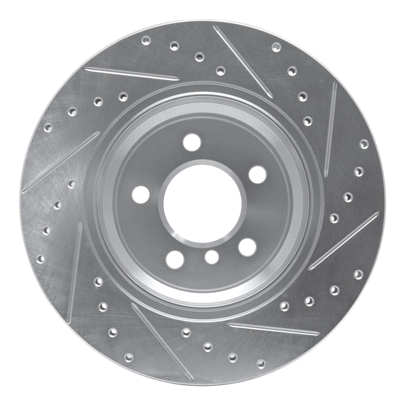 R1 02-06 BMW X5 Rear Left Drilled & Slotted Silver Brake Rotor-Brake Rotors - Slot & Drilled-Grocery Getter Performance