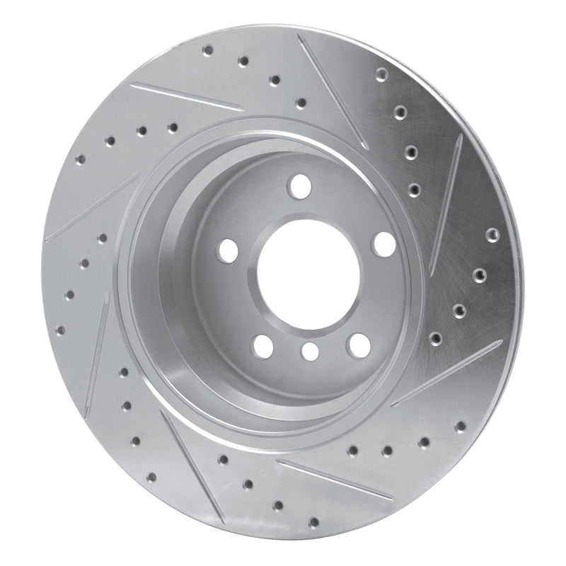 R1 02-06 BMW X5 Rear Left Drilled & Slotted Silver Brake Rotor-Brake Rotors - Slot & Drilled-Grocery Getter Performance
