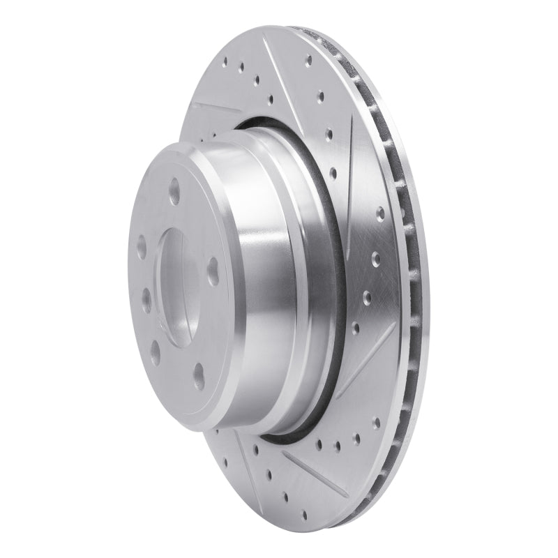 R1 02-06 BMW X5 Rear Right Drilled & Slotted Silver Brake Rotor-Brake Rotors - Slot & Drilled-Grocery Getter Performance