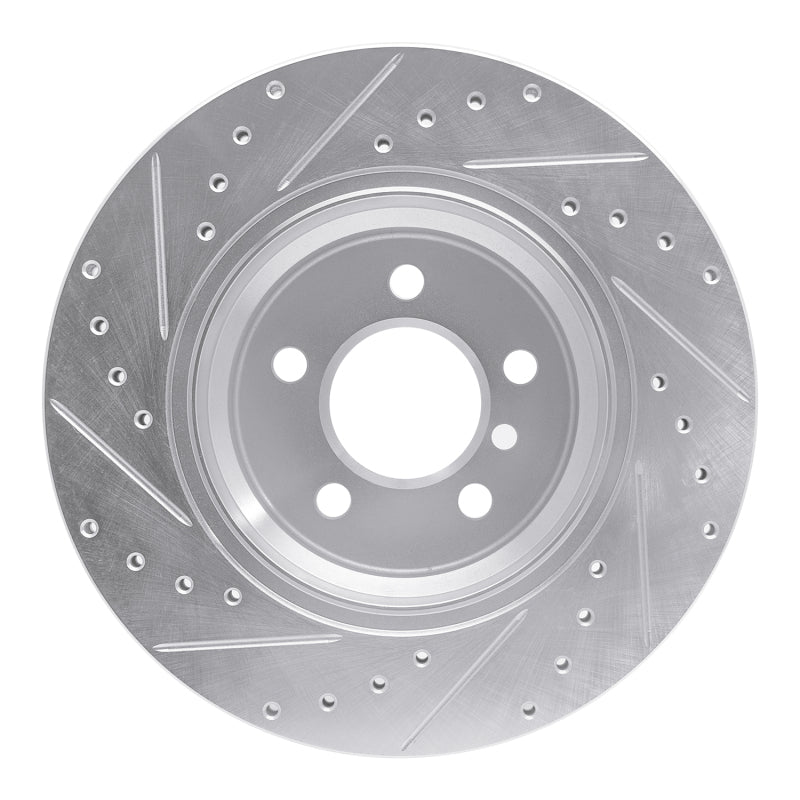 R1 02-06 BMW X5 Rear Right Drilled & Slotted Silver Brake Rotor-Brake Rotors - Slot & Drilled-Grocery Getter Performance