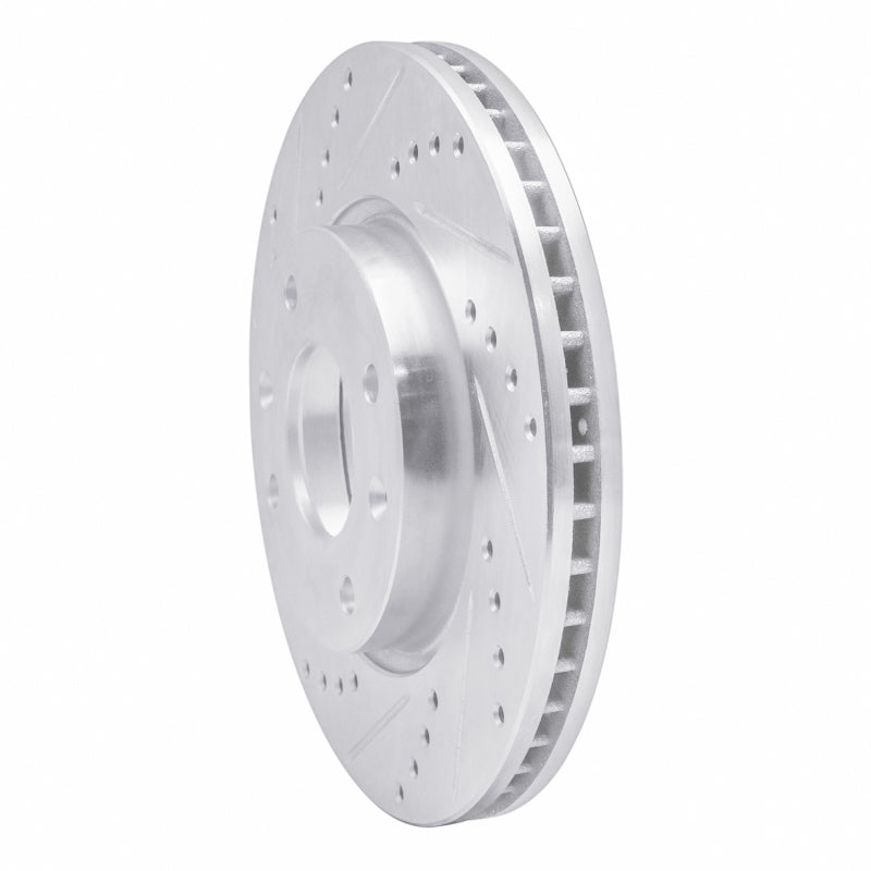 R1 02-06 Hyundai SONATA Front Left Drilled & Slotted Silver Brake Rotor-Brake Rotors - Slot & Drilled-Grocery Getter Performance