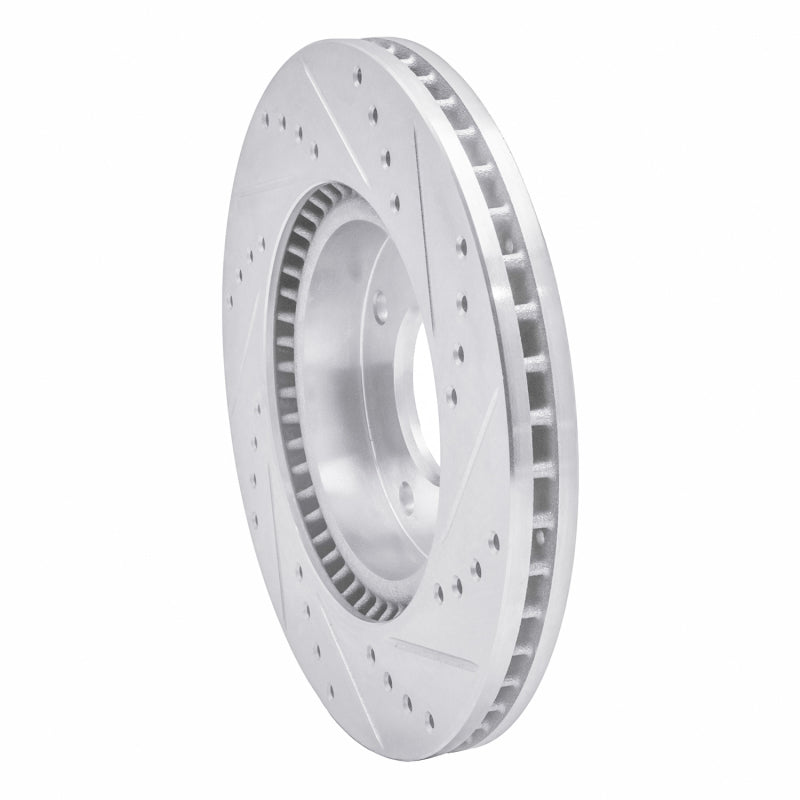 R1 02-06 Hyundai SONATA Front Left Drilled & Slotted Silver Brake Rotor-Brake Rotors - Slot & Drilled-Grocery Getter Performance
