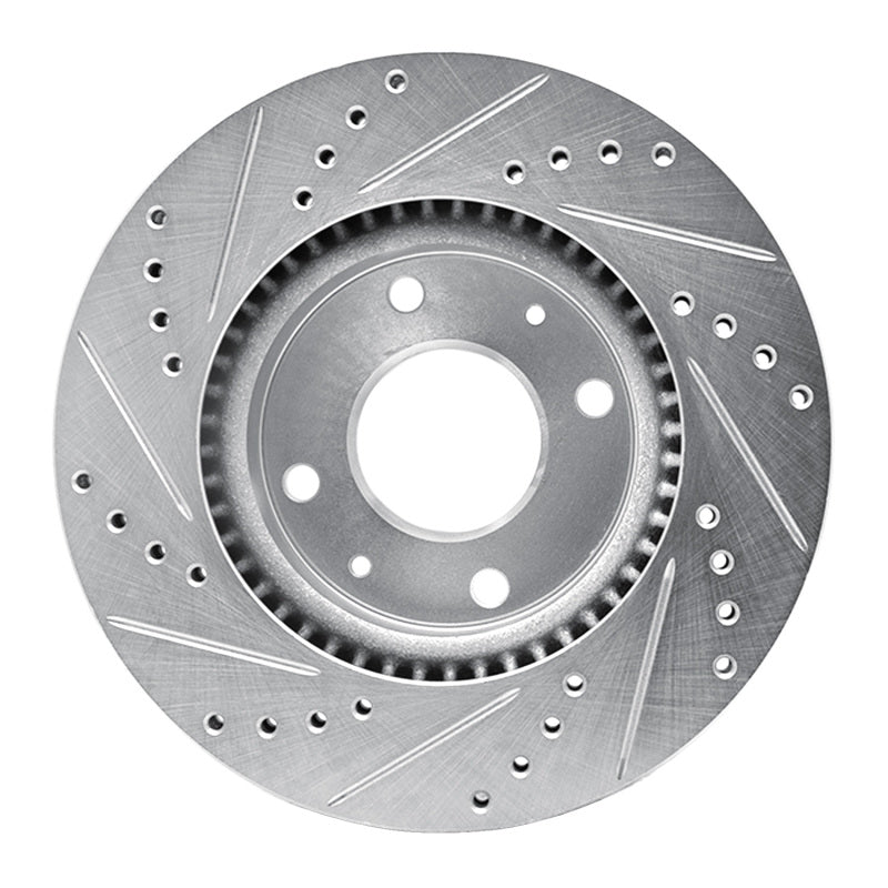R1 02-06 Hyundai SONATA Front Right Drilled & Slotted Silver Brake Rotor-Brake Rotors - Slot & Drilled-Grocery Getter Performance