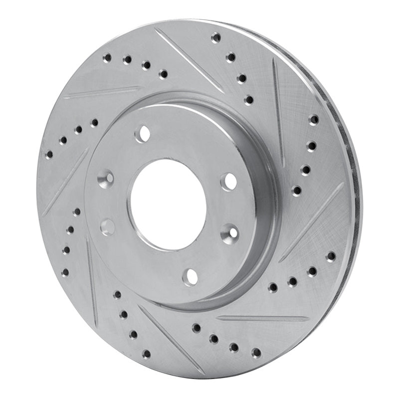 R1 02-06 Hyundai SONATA Front Right Drilled & Slotted Silver Brake Rotor-Brake Rotors - Slot & Drilled-Grocery Getter Performance