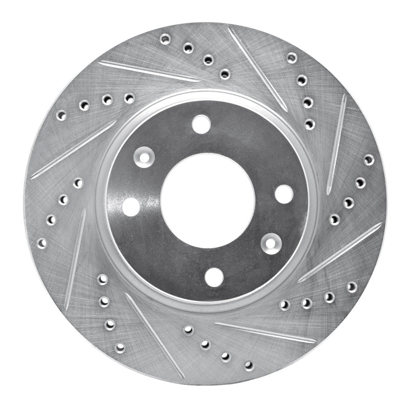 R1 02-06 Hyundai SONATA Front Right Drilled & Slotted Silver Brake Rotor-Brake Rotors - Slot & Drilled-Grocery Getter Performance