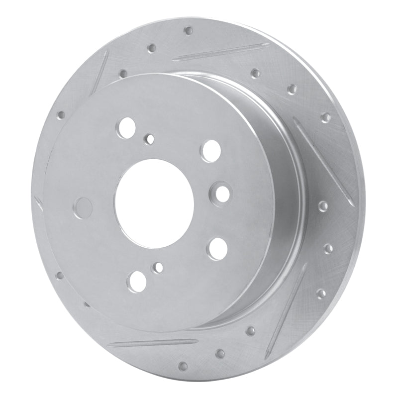 R1 02-08 Lexus ES300 Rear Left Drilled & Slotted Silver Brake Rotor-Brake Rotors - Slot & Drilled-Grocery Getter Performance