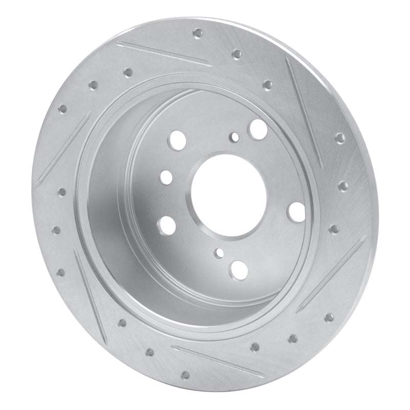 R1 02-08 Lexus ES300 Rear Left Drilled & Slotted Silver Brake Rotor-Brake Rotors - Slot & Drilled-Grocery Getter Performance