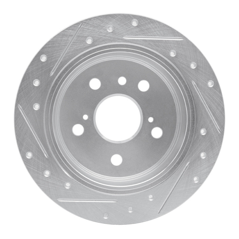 R1 02-08 Lexus ES330 Rear Right Drilled & Slotted Silver Brake Rotor-Brake Rotors - Slot & Drilled-Grocery Getter Performance