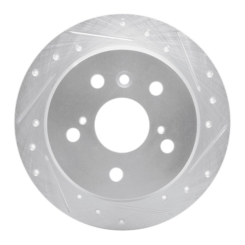 R1 02-08 Lexus ES330 Rear Right Drilled & Slotted Silver Brake Rotor-Brake Rotors - Slot & Drilled-Grocery Getter Performance