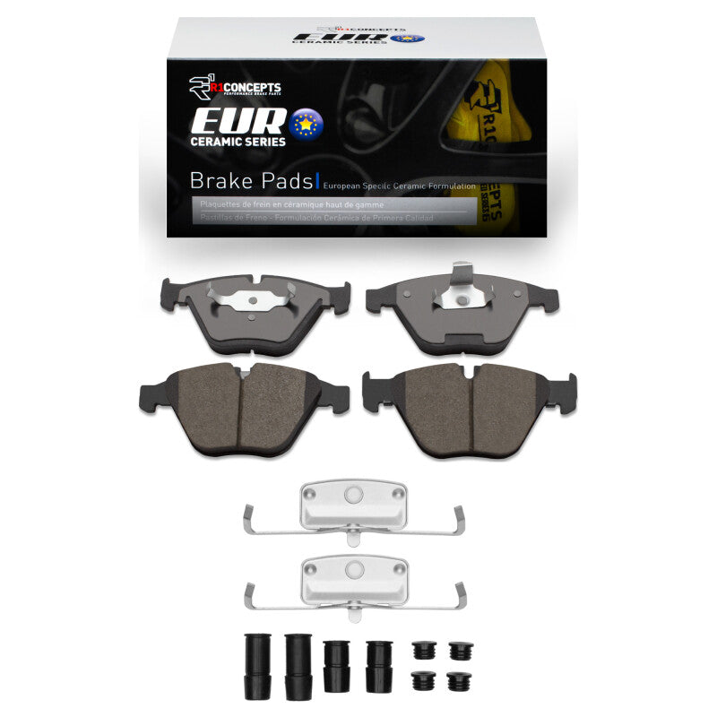 R1 02-13 BMW 650I Coupe Front Euro Ceramic Pads & Hardware Kit-Brake Pads - OE-Grocery Getter Performance