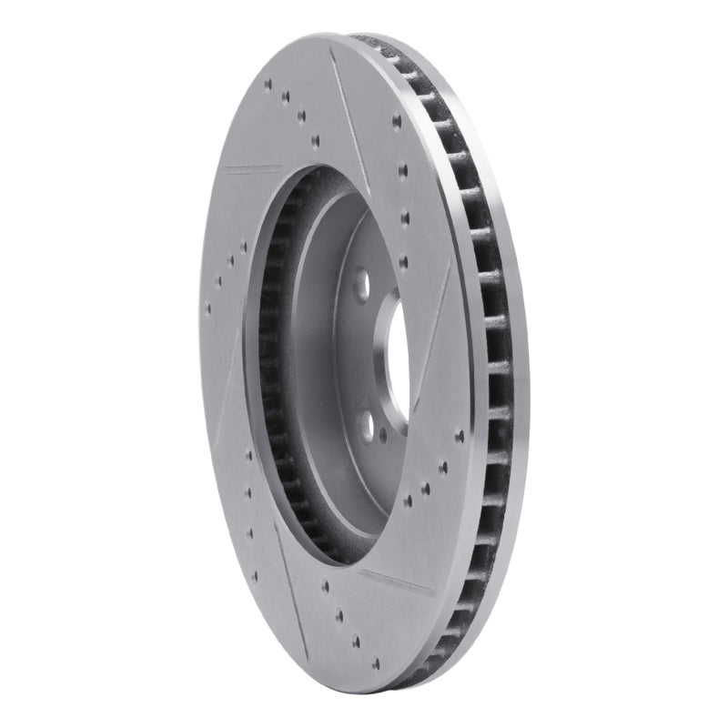 R1 02-15 Lexus IS250 Front Left Drilled & Slotted Silver Brake Rotor-Brake Rotors - Slot & Drilled-Grocery Getter Performance