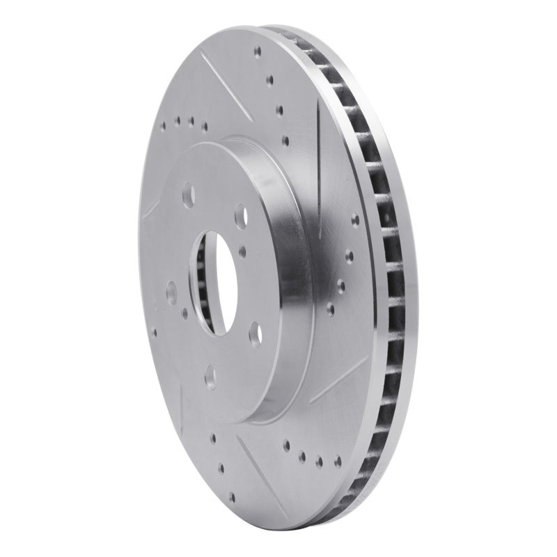 R1 02-15 Lexus IS250 Front Right Drilled & Slotted Silver Brake Rotor-Brake Rotors - Slot & Drilled-Grocery Getter Performance