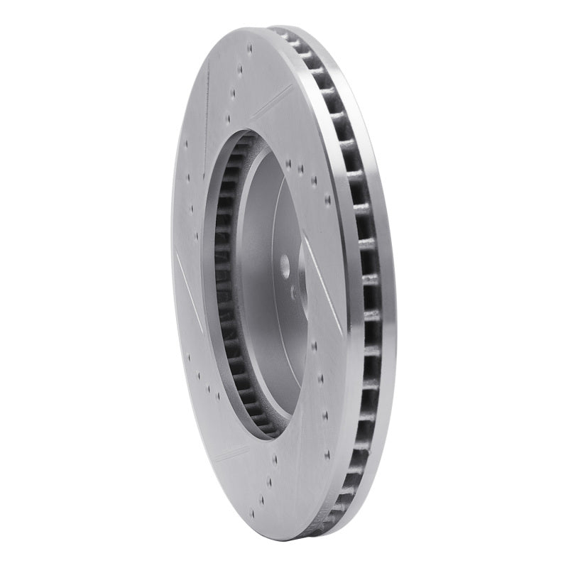 R1 02-15 Lexus IS250 Front Right Drilled & Slotted Silver Brake Rotor-Brake Rotors - Slot & Drilled-Grocery Getter Performance