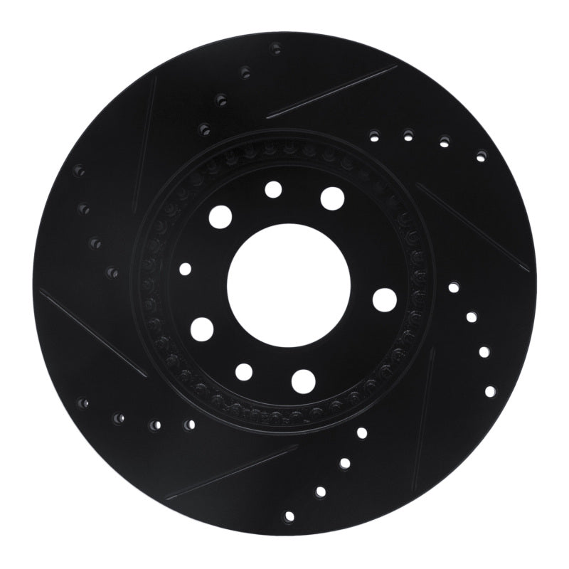 R1 03-05 Mazda 6 Front Right Drilled & Slotted Black Brake Rotor-Brake Rotors - Slot & Drilled-Grocery Getter Performance