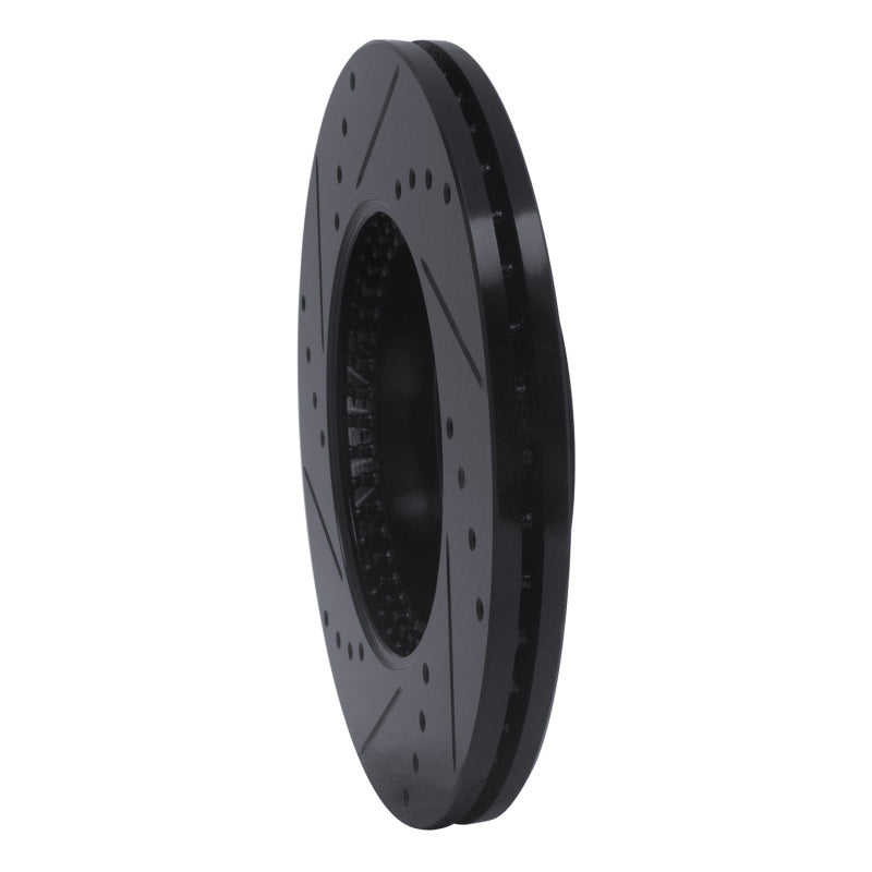 R1 03-05 Mazda 6 Front Right Drilled & Slotted Black Brake Rotor-Brake Rotors - Slot & Drilled-Grocery Getter Performance