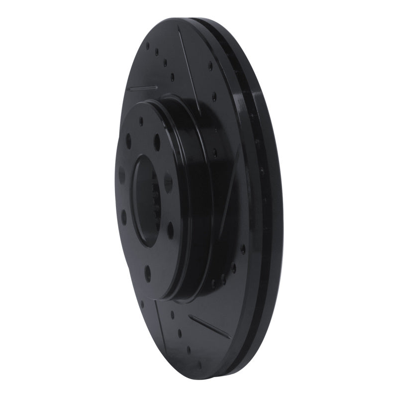 R1 03-05 Mazda 6 Front Right Drilled & Slotted Black Brake Rotor-Brake Rotors - Slot & Drilled-Grocery Getter Performance
