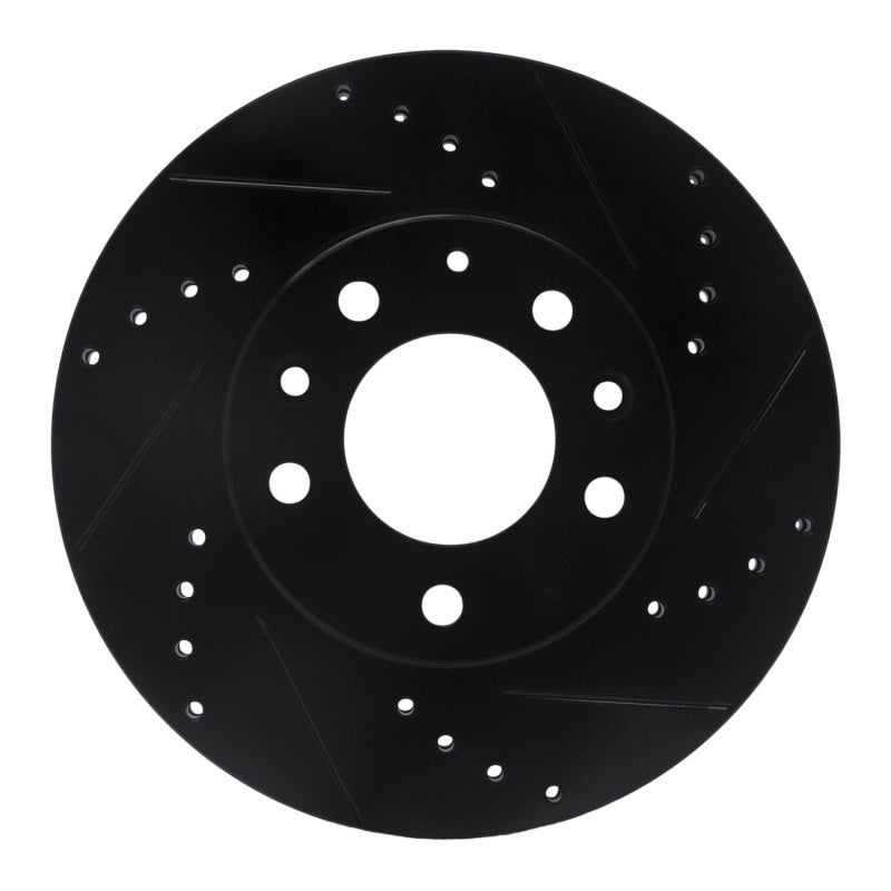 R1 03-05 Mazda 6 Front Right Drilled & Slotted Black Brake Rotor-Brake Rotors - Slot & Drilled-Grocery Getter Performance