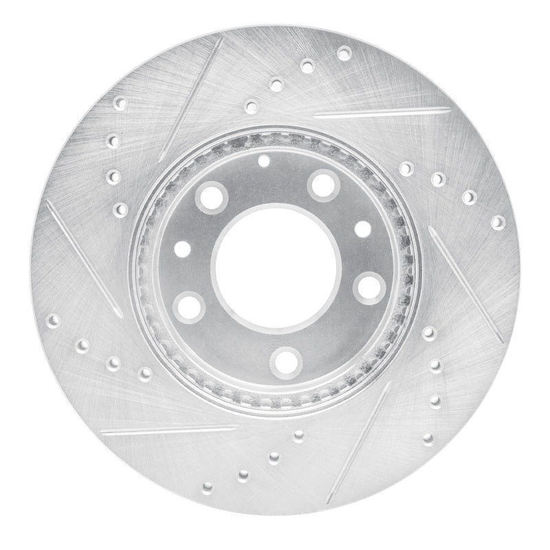 R1 03-05 Mazda 6 Front Right Drilled & Slotted Silver Brake Rotor-Brake Rotors - Slot & Drilled-Grocery Getter Performance