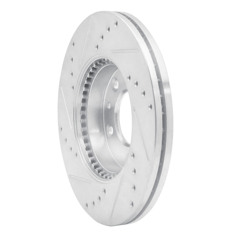 R1 03-05 Mazda 6 Front Right Drilled & Slotted Silver Brake Rotor-Brake Rotors - Slot & Drilled-Grocery Getter Performance
