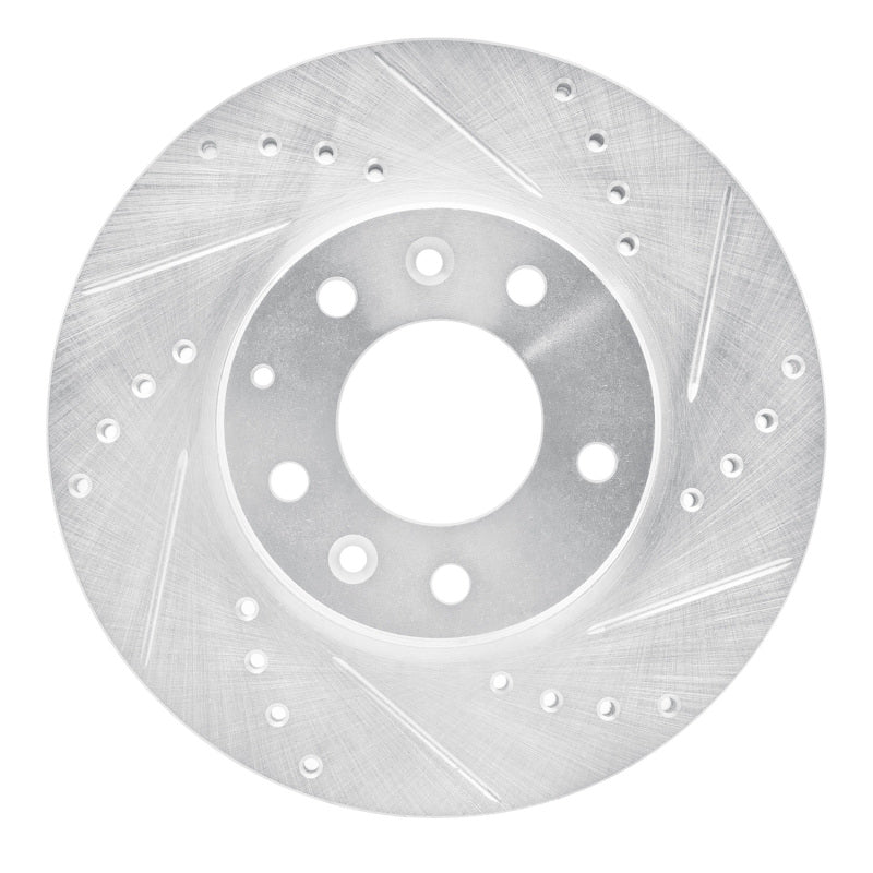 R1 03-05 Mazda 6 Front Right Drilled & Slotted Silver Brake Rotor-Brake Rotors - Slot & Drilled-Grocery Getter Performance