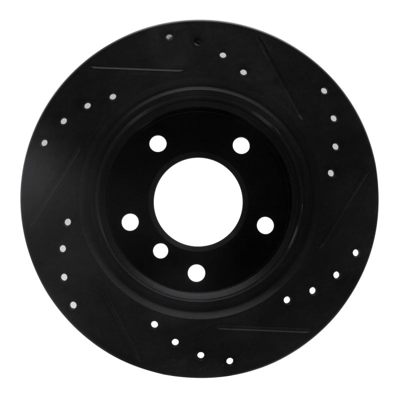 R1 03-06 BMW Z4 Rear Left Drilled & Slotted Black Brake Rotor-Brake Rotors - Slot & Drilled-Grocery Getter Performance