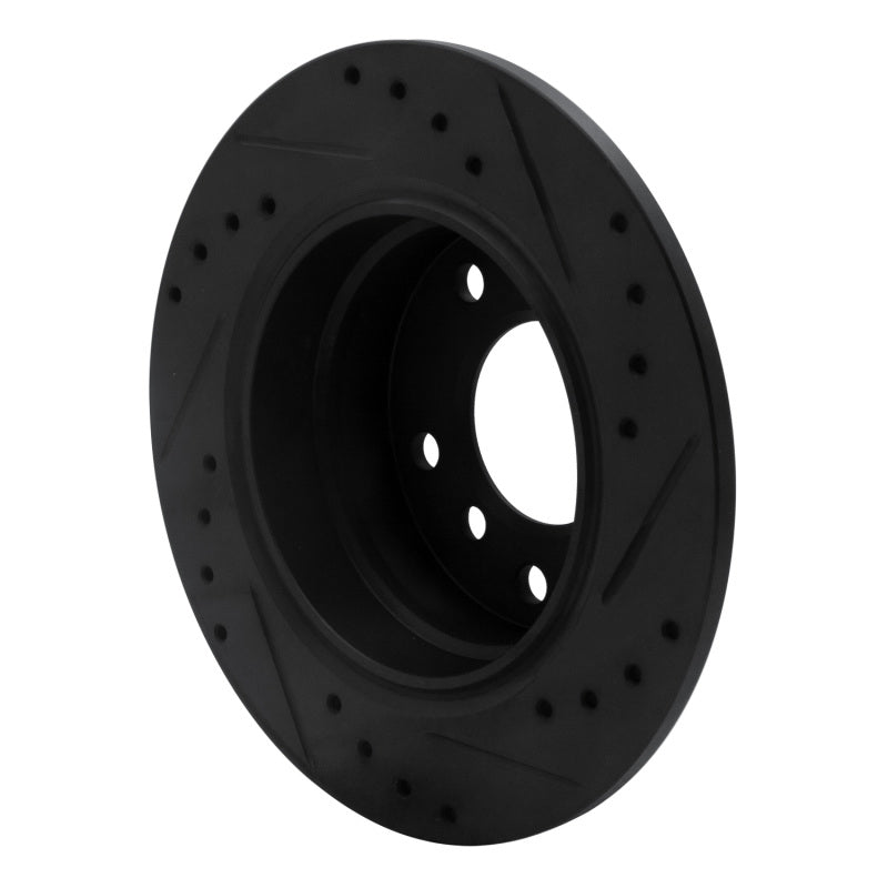 R1 03-06 BMW Z4 Rear Left Drilled & Slotted Black Brake Rotor-Brake Rotors - Slot & Drilled-Grocery Getter Performance