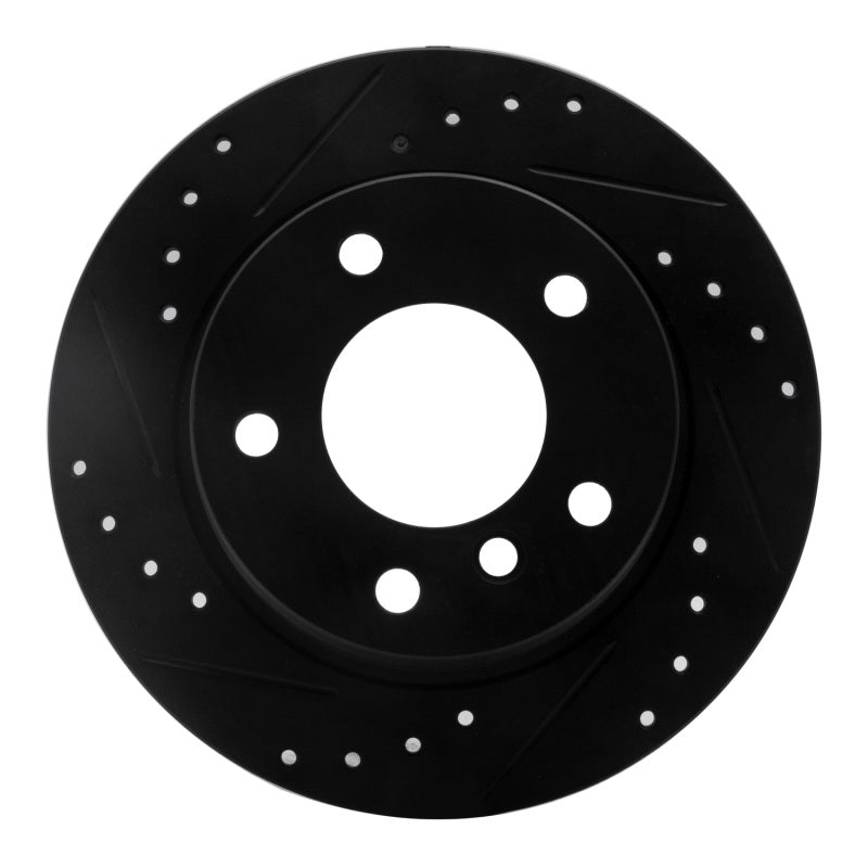 R1 03-06 BMW Z4 Rear Left Drilled & Slotted Black Brake Rotor-Brake Rotors - Slot & Drilled-Grocery Getter Performance