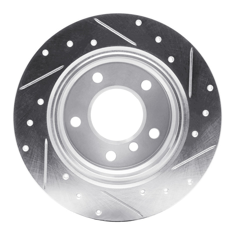 R1 03-06 BMW Z4 Rear Left Drilled & Slotted Silver Brake Rotor-Brake Rotors - Slot & Drilled-Grocery Getter Performance