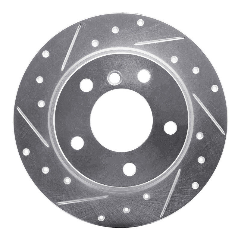 R1 03-06 BMW Z4 Rear Left Drilled & Slotted Silver Brake Rotor-Brake Rotors - Slot & Drilled-Grocery Getter Performance