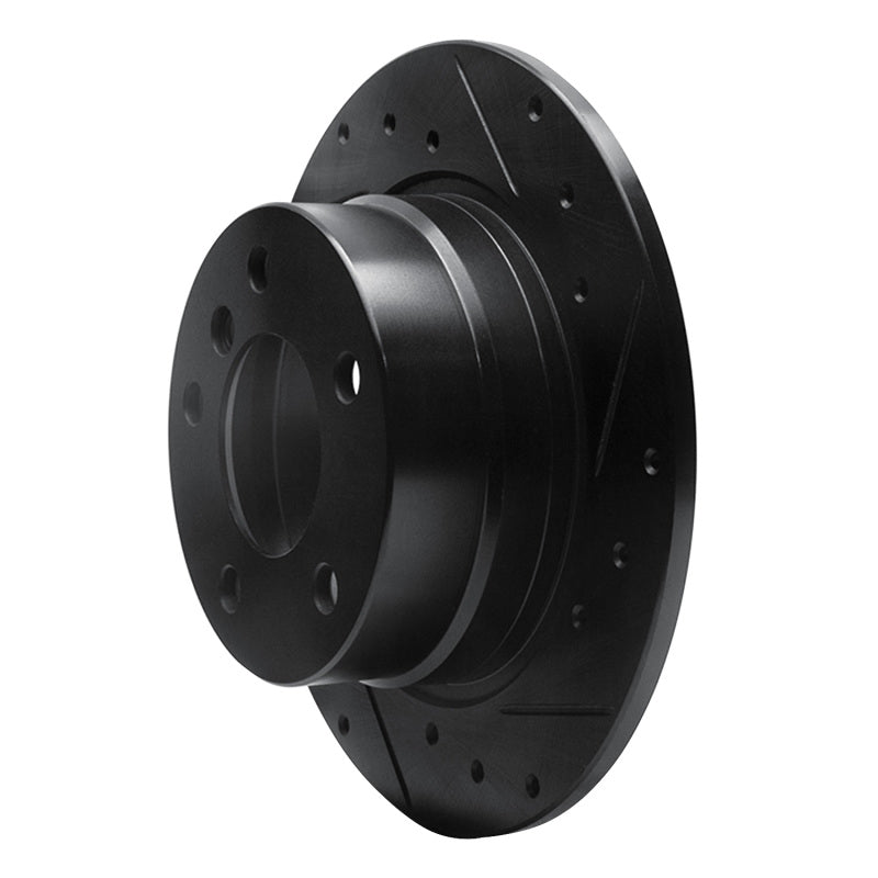 R1 03-06 BMW Z4 Rear Right Drilled & Slotted Black Brake Rotor-Brake Rotors - Slot & Drilled-Grocery Getter Performance