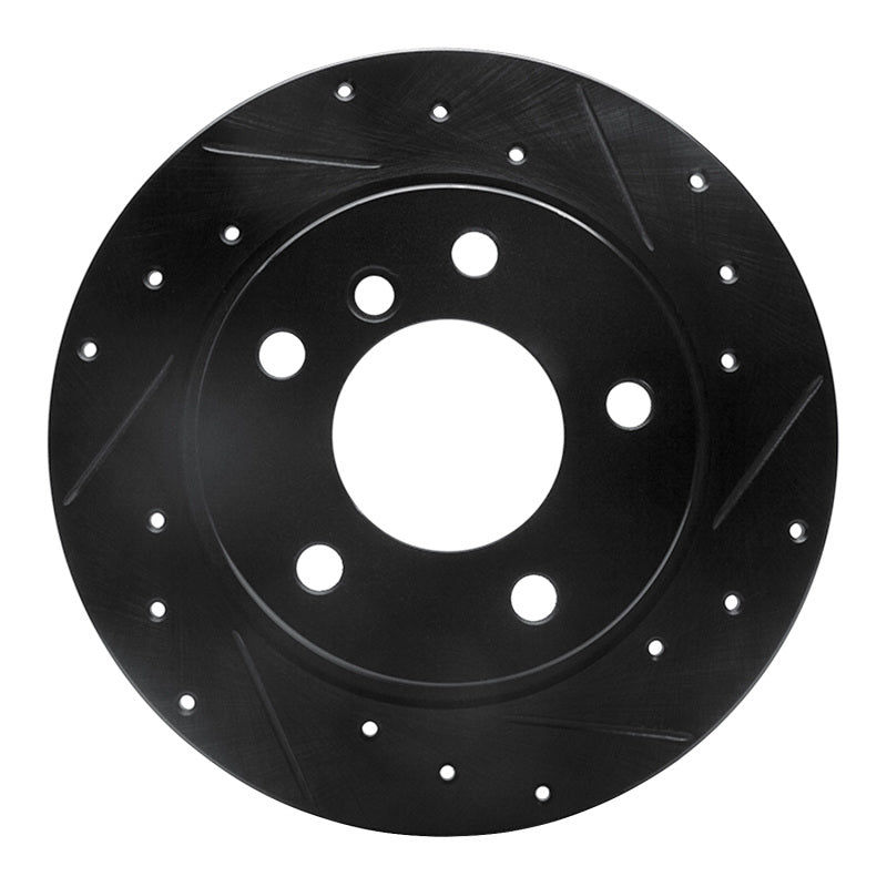R1 03-06 BMW Z4 Rear Right Drilled & Slotted Black Brake Rotor-Brake Rotors - Slot & Drilled-Grocery Getter Performance
