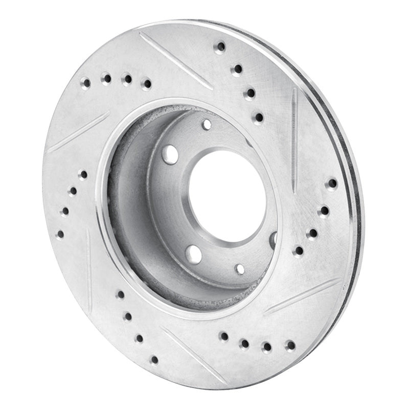 R1 03-06 Dodge Verna (Mexico) Front Left Drilled & Slotted Silver Brake Rotor-Brake Rotors - Slot & Drilled-Grocery Getter Performance