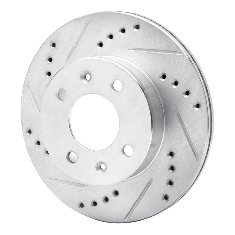 R1 03-06 Dodge Verna (Mexico) Front Left Drilled & Slotted Silver Brake Rotor-Brake Rotors - Slot & Drilled-Grocery Getter Performance