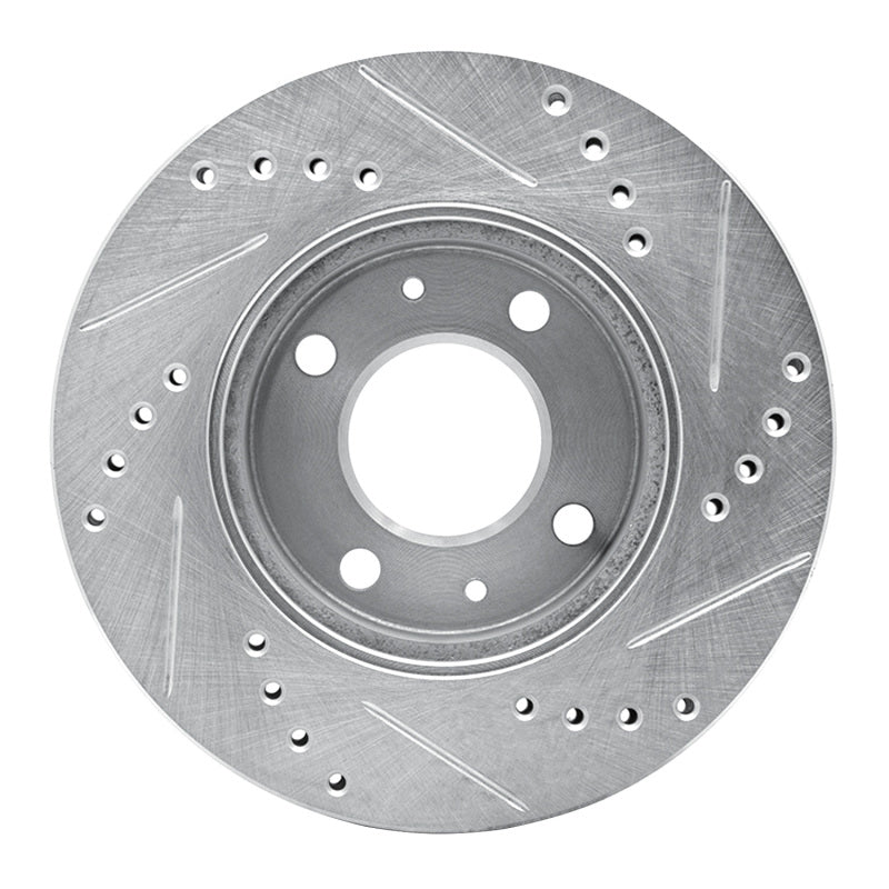 R1 03-06 Dodge Verna (Mexico) Front Left Drilled & Slotted Silver Brake Rotor-Brake Rotors - Slot & Drilled-Grocery Getter Performance