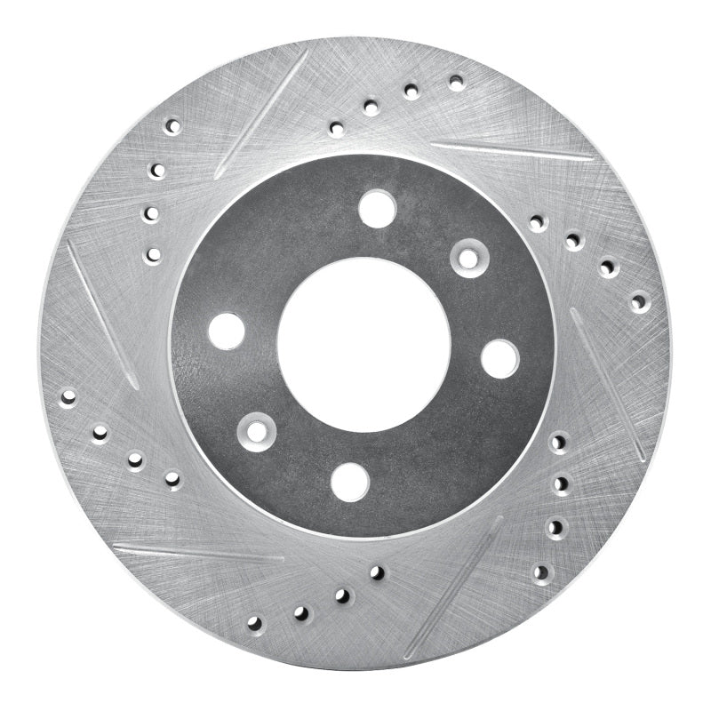 R1 03-06 Dodge Verna (Mexico) Front Left Drilled & Slotted Silver Brake Rotor-Brake Rotors - Slot & Drilled-Grocery Getter Performance