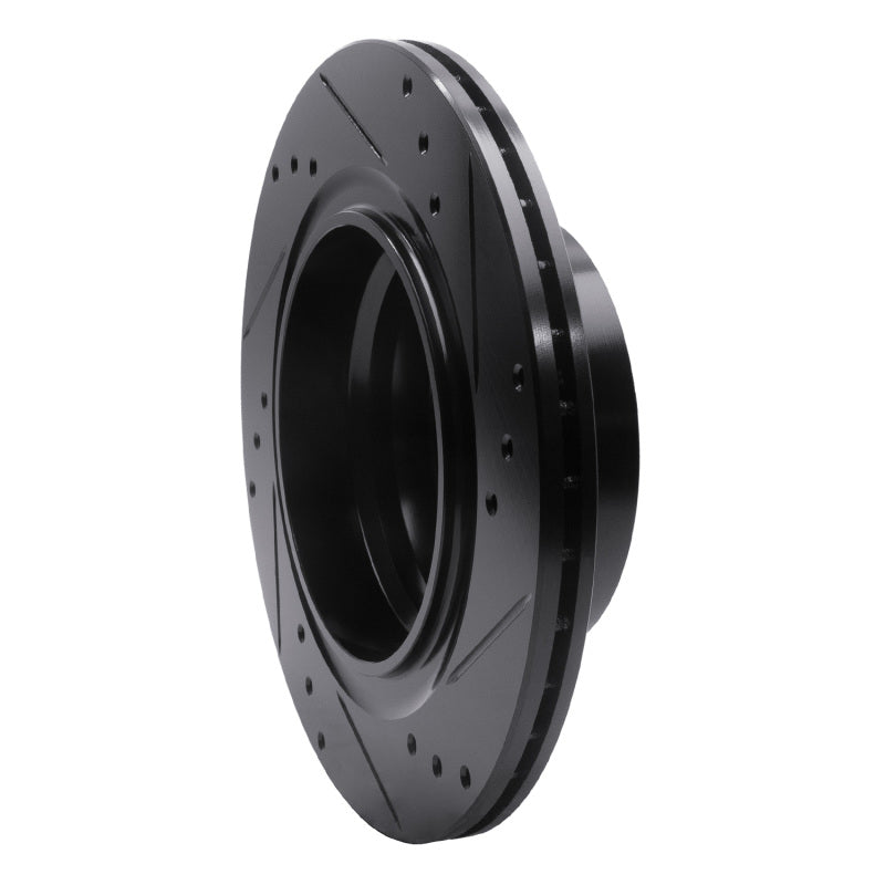 R1 03-08 BMW Z4 Rear Left Drilled & Slotted Black Brake Rotor-Brake Rotors - Slot & Drilled-Grocery Getter Performance